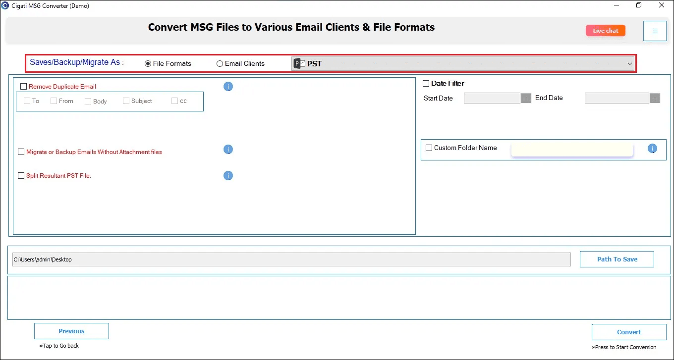 Cigati MSG Converter