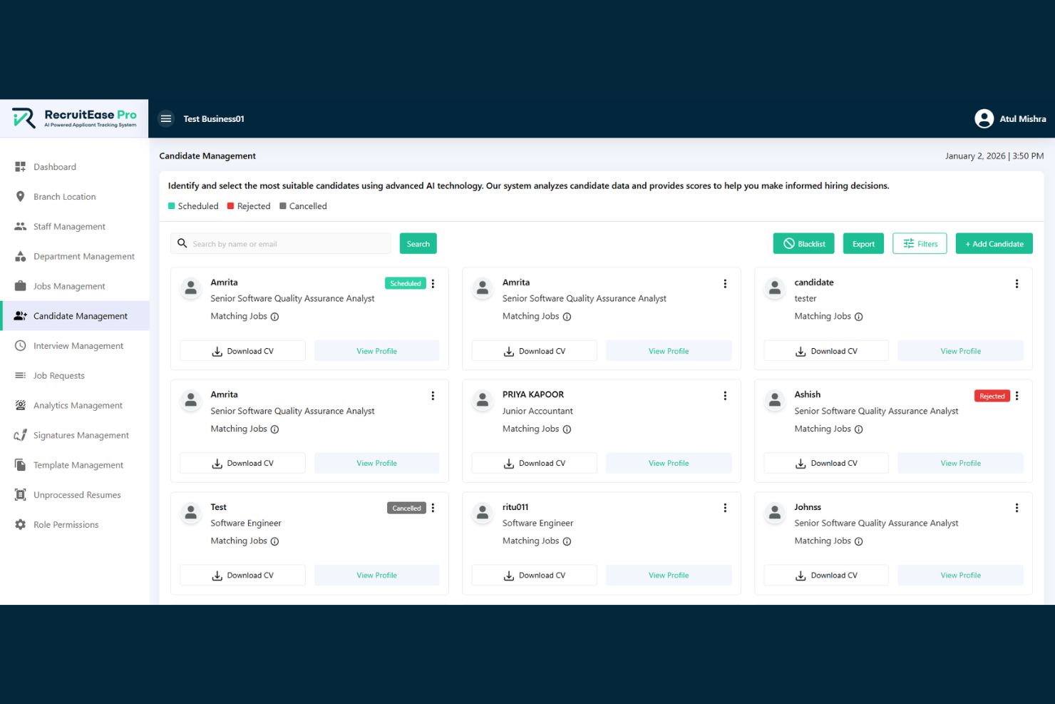 RecruiteEase Pro Screenshots