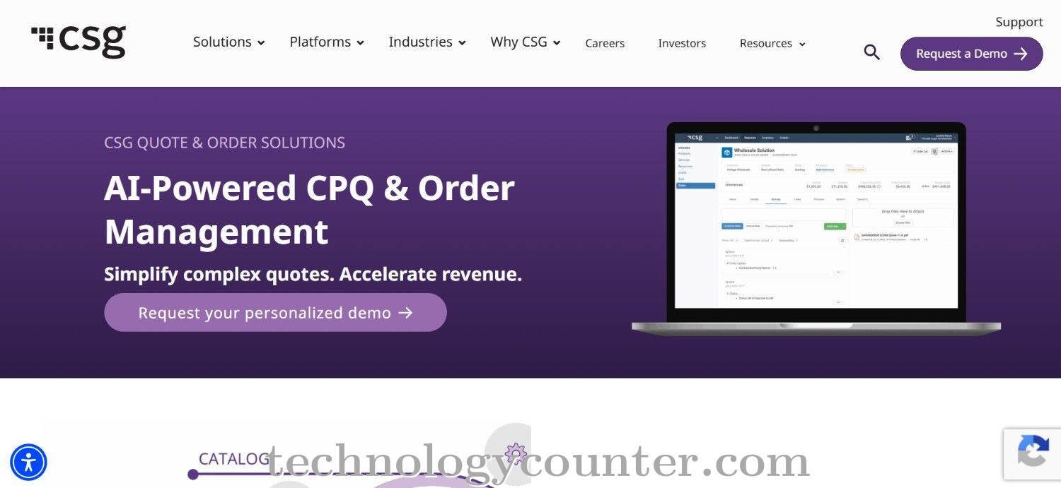 CSG Quote & Order Screenshots