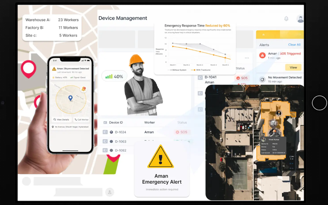 TrackLone Lone Worker Safety Screenshots
