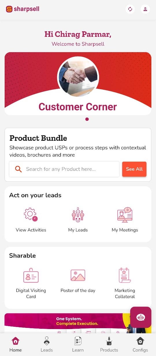 Sharpsell Sales Enablement Screenshots