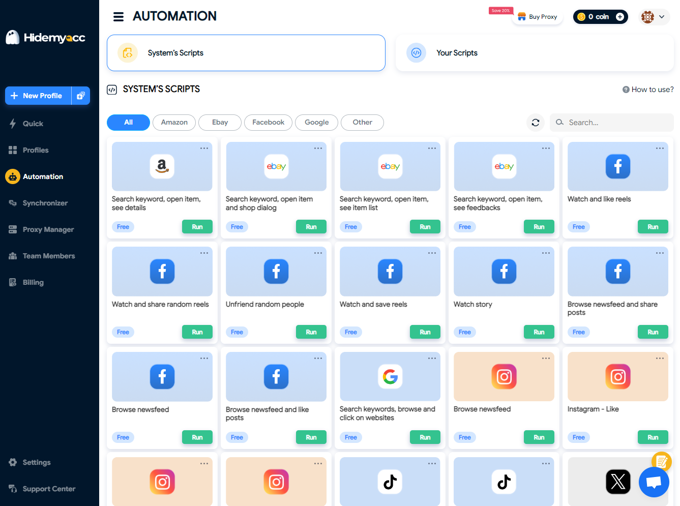 Hidemyacc Screenshots