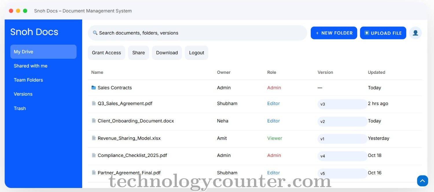 Snoh Docs Screenshots
