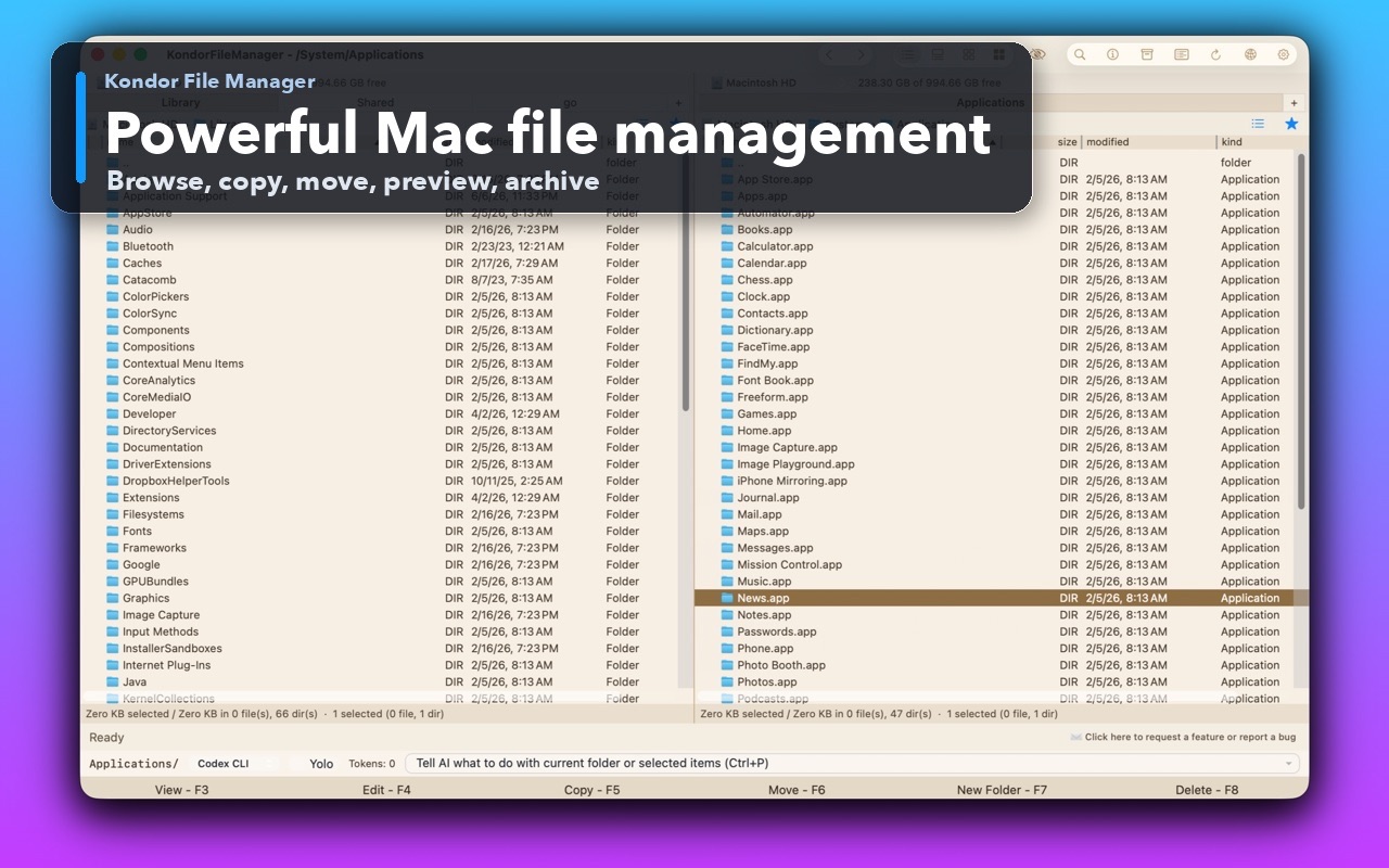 Kondor File Manager Screenshots