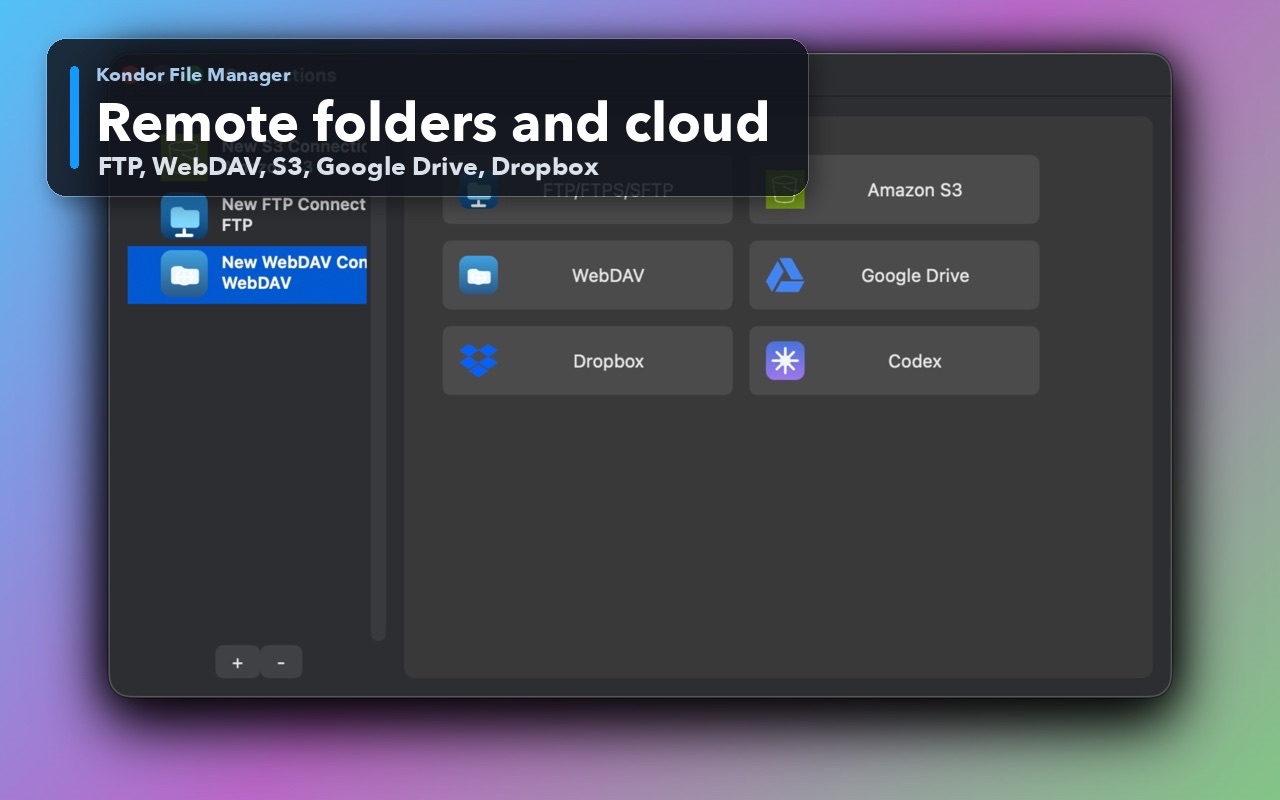 Kondor File Manager Screenshots