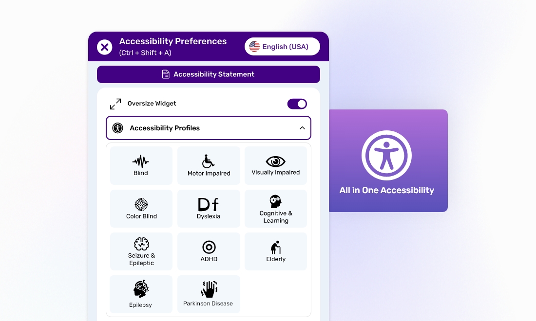 All in One Accessibility Screenshots