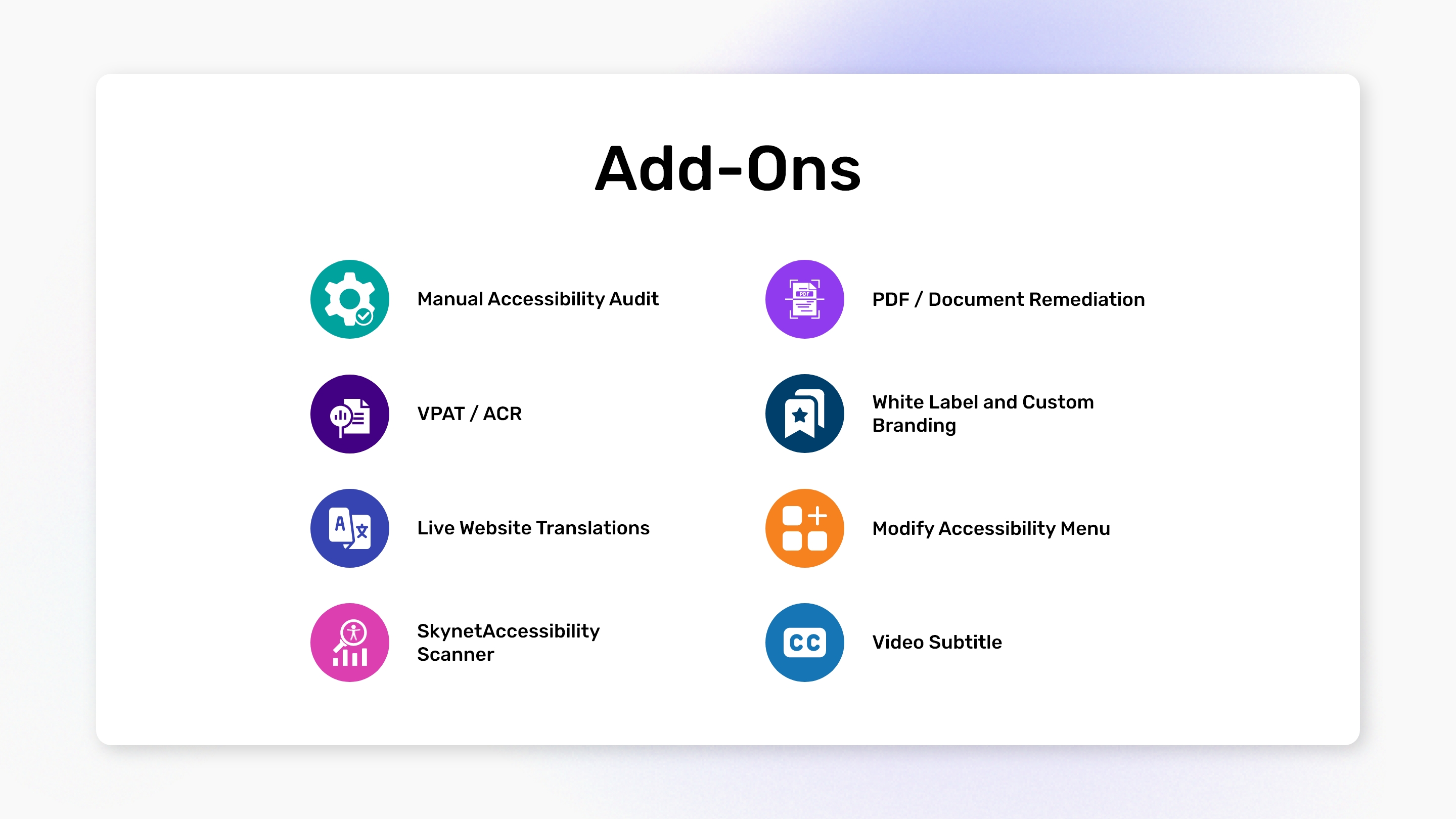 All in One Accessibility Screenshots