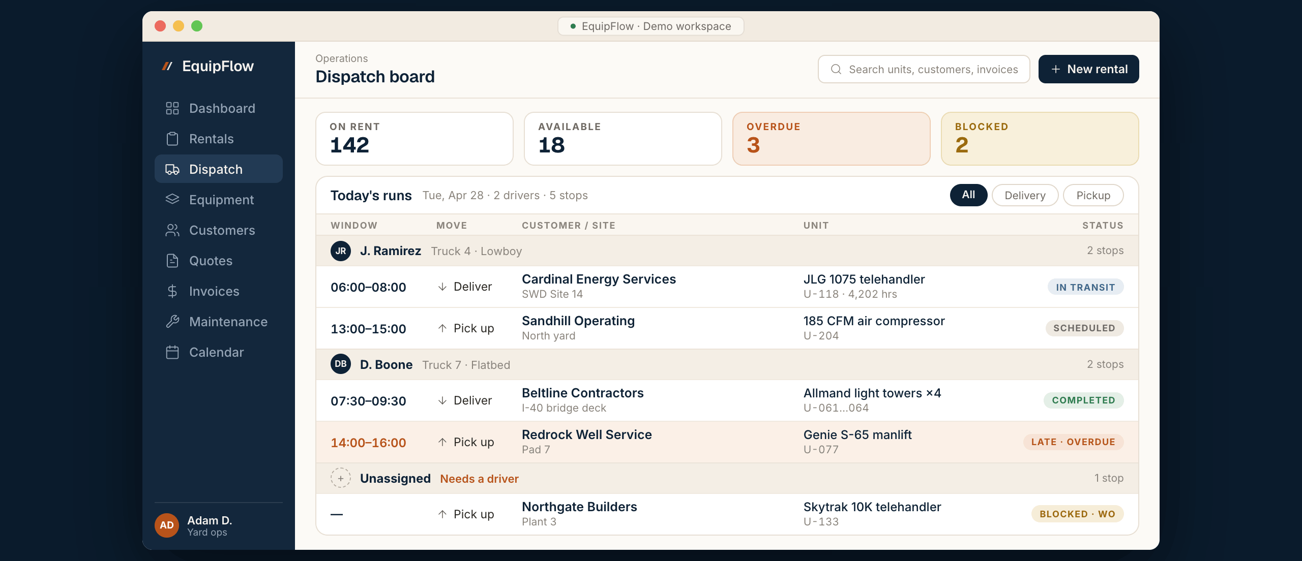 EquipFlow Screenshots