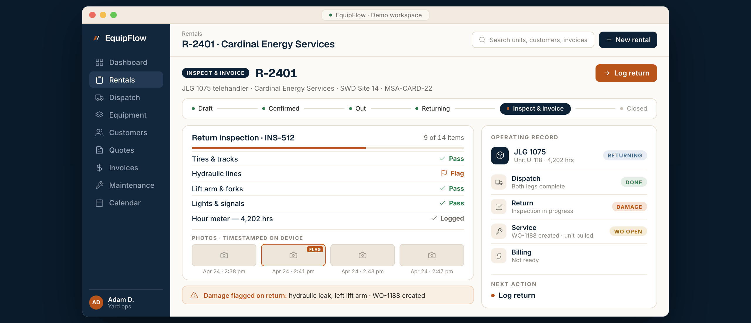 EquipFlow Screenshots