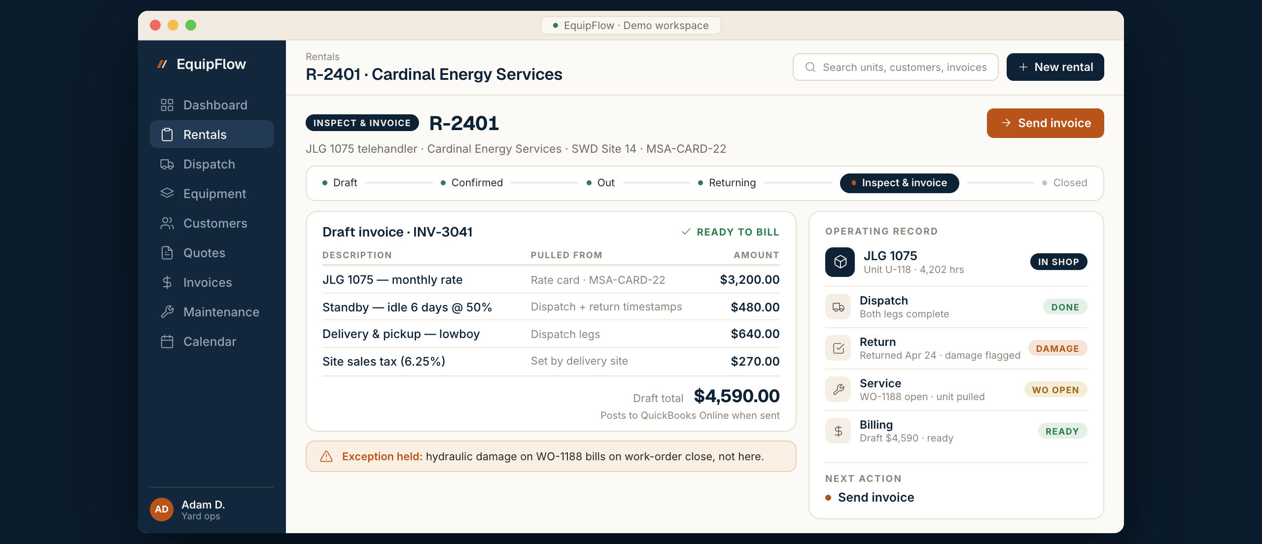 EquipFlow Screenshots