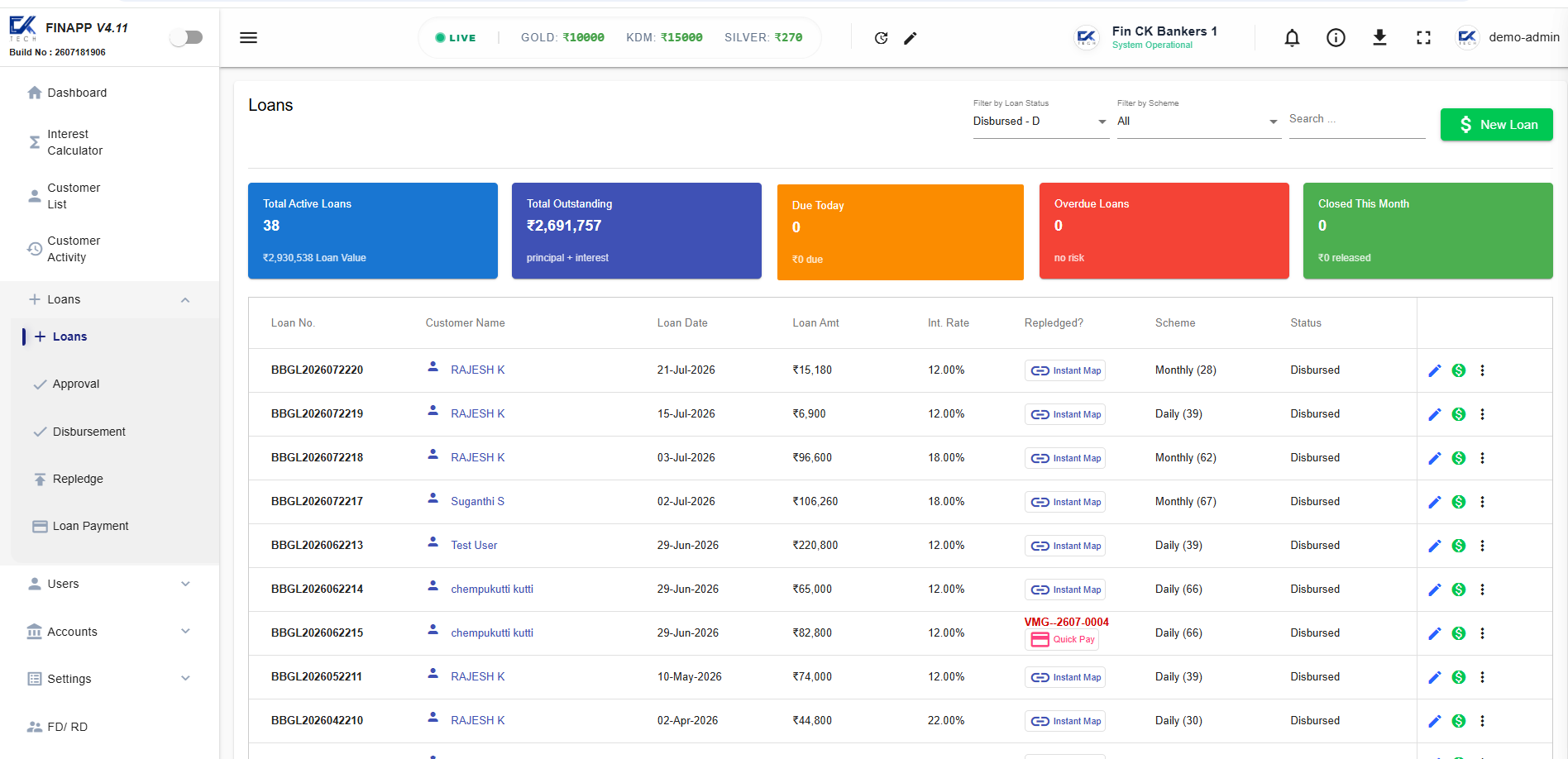 FinApp Pawn Broking Screenshots