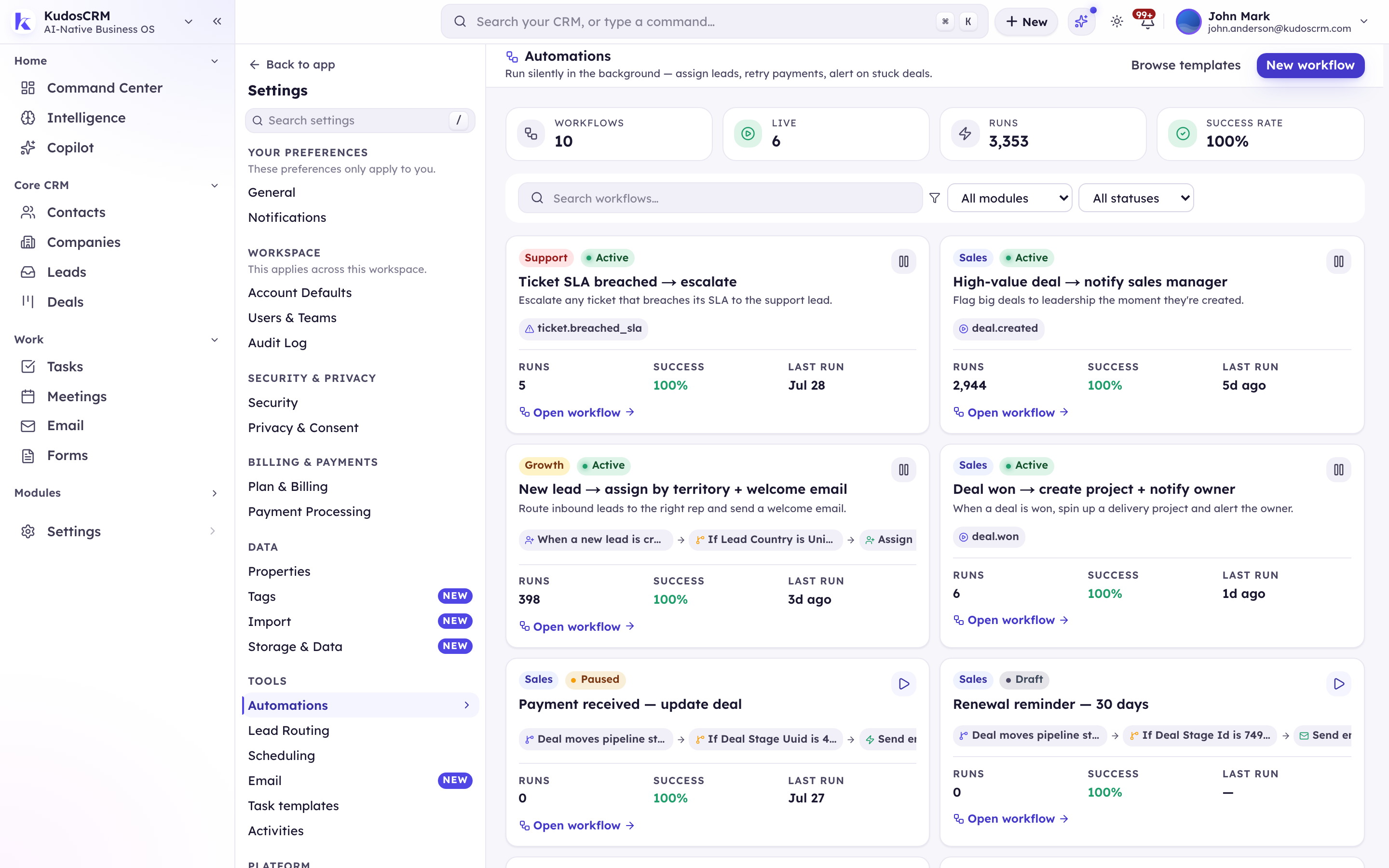 KudosCRM Screenshots