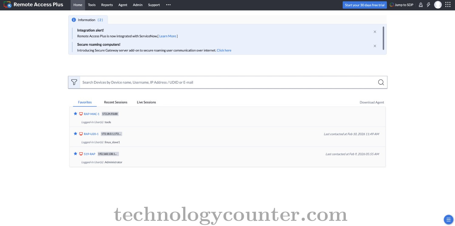 ManageEngine Remote Access Plus Screenshots