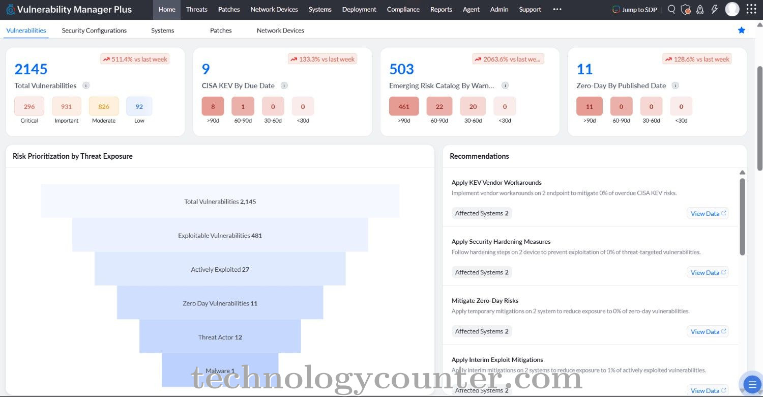 ManageEngine Vulnerability Manager Plus Screenshots