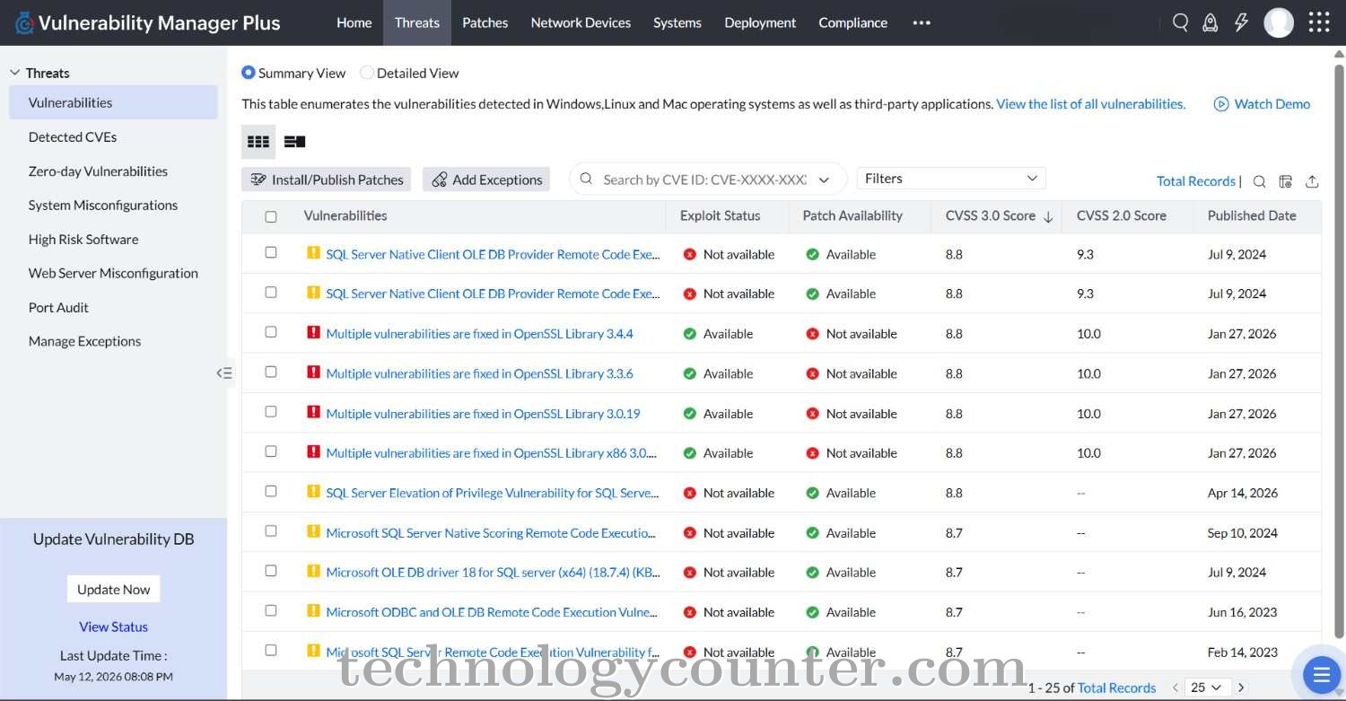 ManageEngine Vulnerability Manager Plus Screenshots