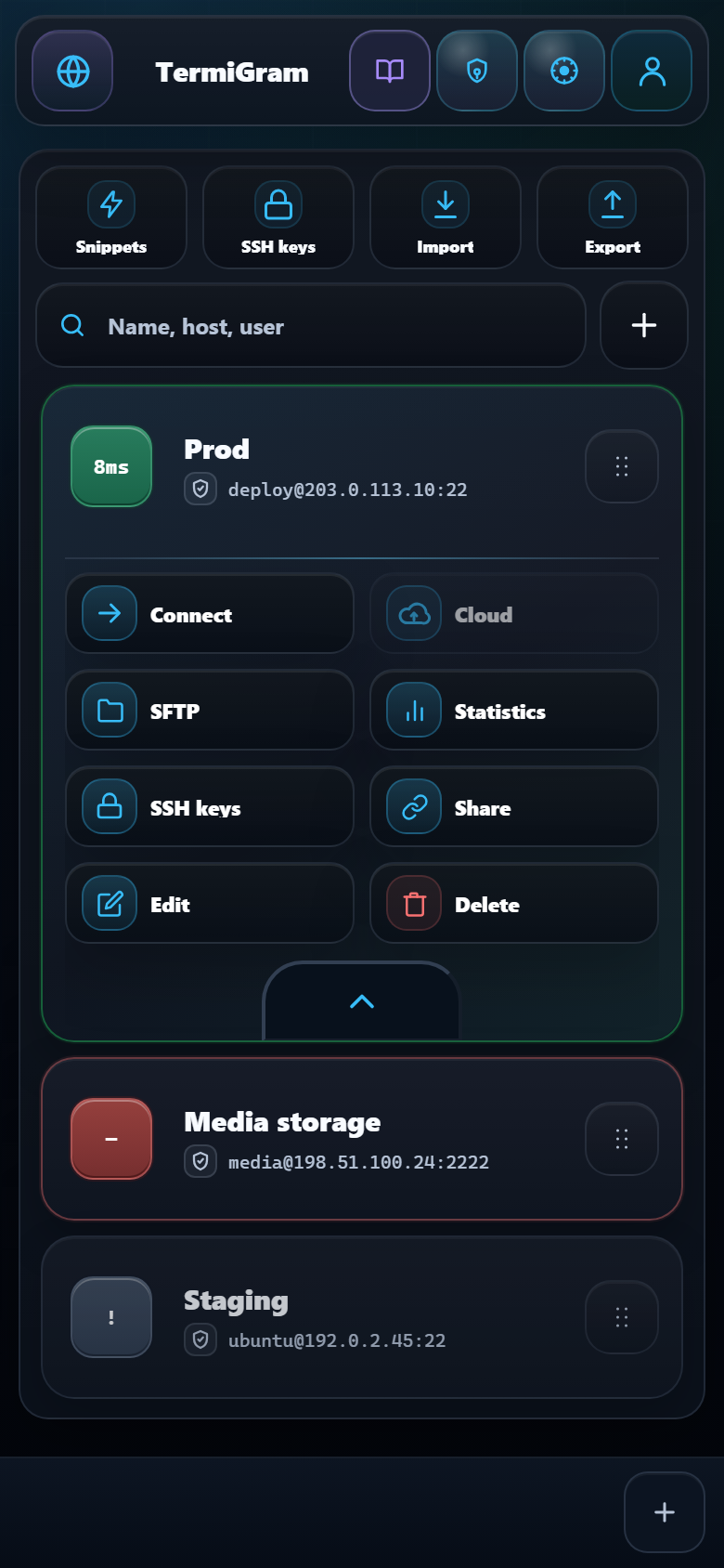 TermiGram Screenshots