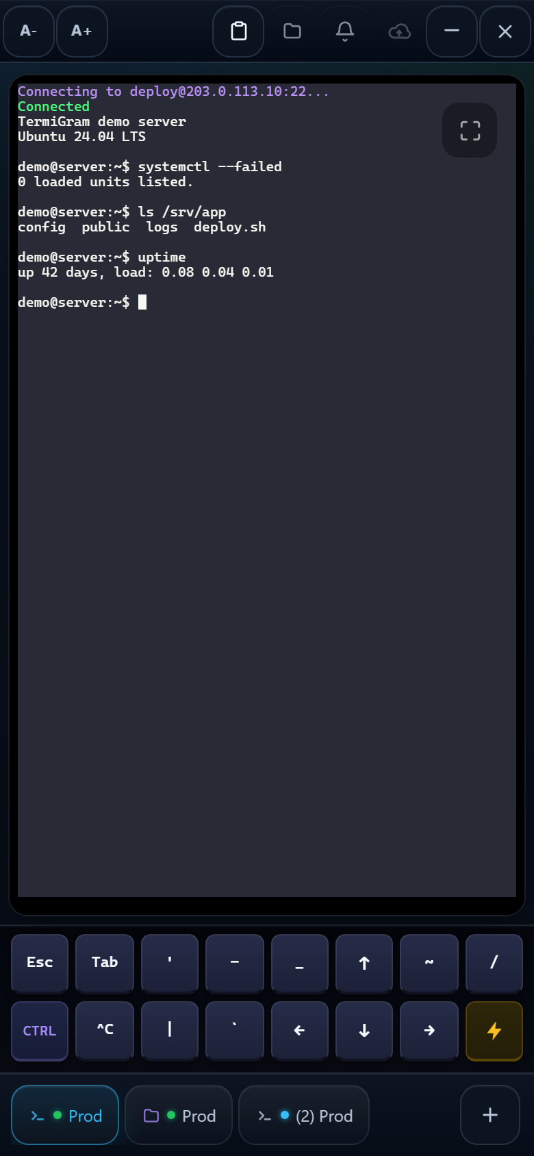 TermiGram Screenshots