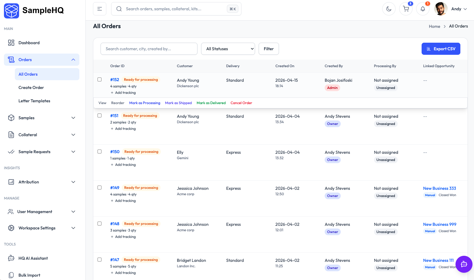 SampleHQ Screenshots