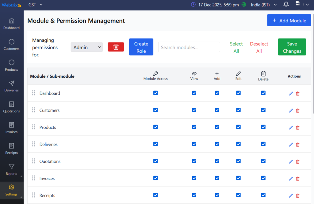 Webtrix24 Screenshots