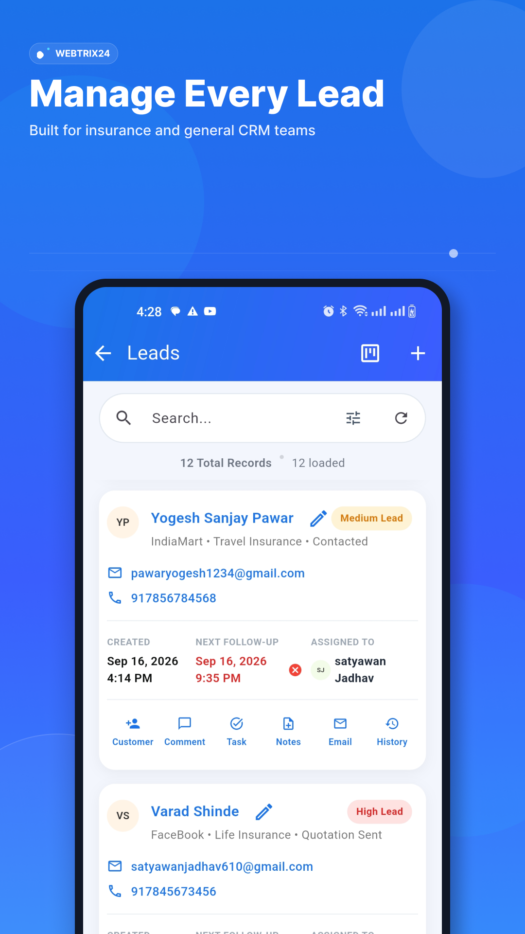 Webtrix24 Screenshots
